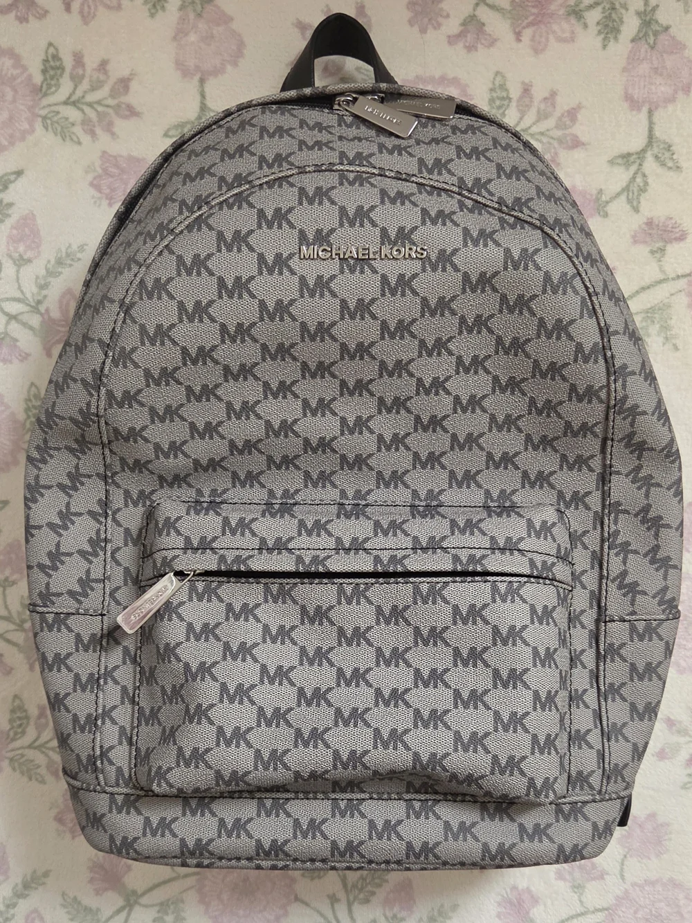 Michael Kors Gray MK Logo Backpack